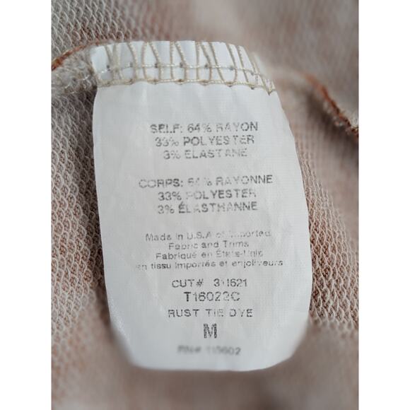 Lush Tie Dye Sweatshirt M Rust Twist Front Long Sleeve Casual Staple Gym Active - Picture 5 of 9